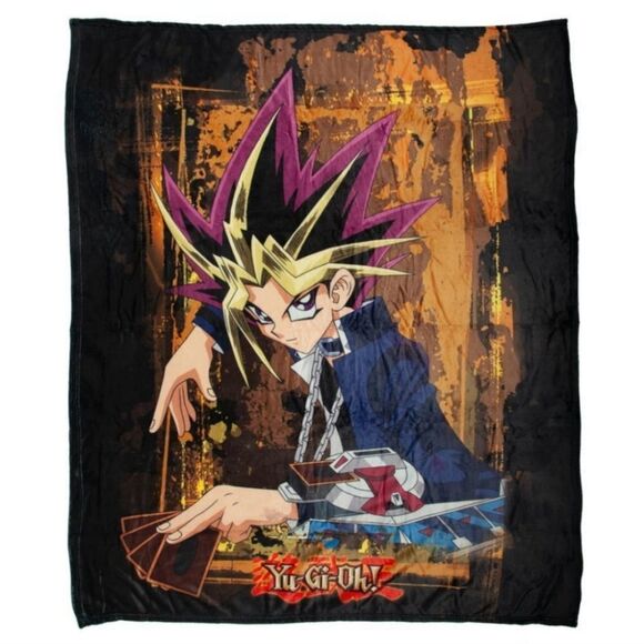 Yu-Gi-Oh! Black & Gold Throw Blanket - Picture 1 of 1